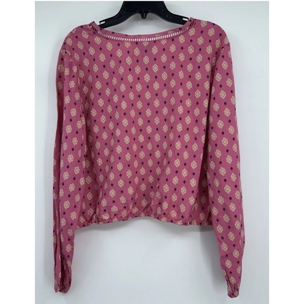 Wrangler Retro Surplice Women Wrap Blouse Size XL Puffed Sleeves Aesthetic - Picture 2 of 11